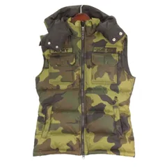 ハイドロゲン HYDROGEN カモフラ ダウンベスト フード スカル M カーキ系