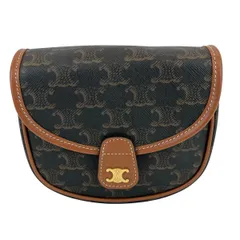 CELINE セリーヌ トリオンフ ミニ ブザス ショルダーバッグ レディース レザー ブラウン 中古