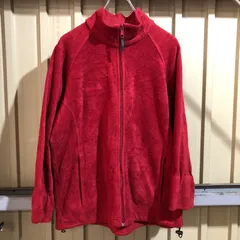 1914 Columbia フリースジャケット レッド L コロンビア フルジップ ワンポイント 刺繍ロゴ 古着卸 アメリカ仕入