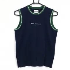 【美品】テーラーメイド ニットベスト ネイビー×グリーン 胸元ロゴ レディース M ゴルフウェア TaylorMade