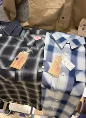 残り1点‼️BIGMIKE ビッグマイク⚫︎長袖　シャツ　オンブレチェック　チェックシャツ　M L XL ホワイト　ブラックのサムネイル