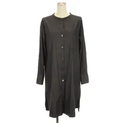 アンタイトル UNTITLED バンドカラー シャツワンピース ひざ丈 長袖 グレー系 2