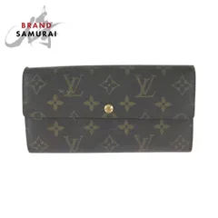 LOUIS VUITTON ルイヴィトン モノグラム ポシェット ポルト モネ クレディ ブラウン ゴールド金具 PVC 長財布 ロングウォレット 600821【中古】