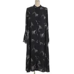 リリーブラウン Lily Brown フロッキー オーガンジー 花柄 レイヤードシャツ ワンピース セット ネイビー ブラック F