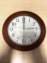 CASIO カシオ 木目調フレーム アナログ時計 壁掛け時計 IQ-126 直径約26cm