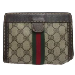 グッチ GUCCI ヴィンテージ GG柄 シェリーライン クラッチバッグ ポーチ ベージュ系 ☆AA★