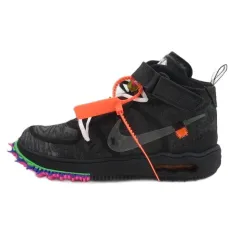 ナイキ NIKE × オフホワイト OFF WHITE AIR FORCE 1 MID SP BLACK エアフォース 1 ミッド SP ブラック スニーカー DO6290-001 27cm ☆AA★ ■GY51