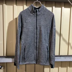 1916 Columbia フリースジャケット グレー L コロンビア フルジップ ワンポイント 刺繍ロゴ 古着卸 アメリカ仕入