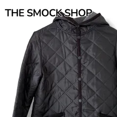 THE SMOCK SHOP ザスモックショップ 裏ボア キルティングジャケット S 黒 ブラック フード付 株式会社ボーイズ 訳あり特価 シミあり 軽量 保温性抜群 綺麗め カジュアル 定番 ショート丈 エアーパイル 0001099OC