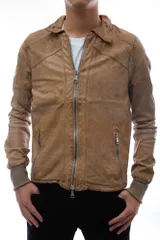 ジョルジオブラット／GIORGIO BRATO シングルライダース ジャケット JKT アウター メンズ 男性 男性用 レザー 革 本革 ブラウン 茶  GU16S7800V ヴィンテージ加工