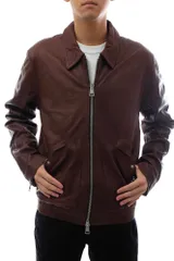 ジョルジオブラット／GIORGIO BRATO シングルライダース ジャケット JKT アウター メンズ 男性 男性用 レザー 革 本革 ブラウン 茶  GU19F8805PMP ウォッシュ加工