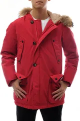 フリークスストア／FREAK'S STORE ダウンジャケット JKT アウター メンズ 男性 男性用 ポリエステル レッド 赤  143-1510 Canadian Colonial Down カナディアン コロニアル ダウン  ファー 毛皮 フード付き リブ フリークスストア／FREAK'S STORE ダウンジャケット JKT アウター
