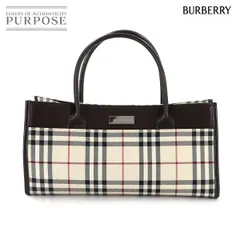 新品同様 バーバリー BURBERRY ノバチェック ハンド バッグ キャンバス レザー ベージュ ブラウン Hand Bag 90312058