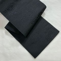 新品・仕立て上がり】リバーシブル 袋帯 黒ベースの地模様 hkuro1
