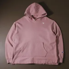 Champion チャンピオン ピンク 起毛 フードTシャツ