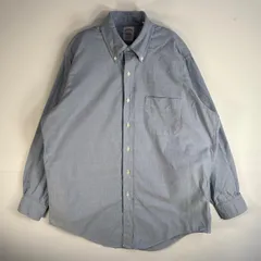 古着 ブルックスブラザーズ Brooks Brothers 長袖シャツ USA製 胸ポケ オックスフォード L  ブルー系 無地 メンズ
