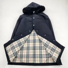 BURBERRY LONDON コート バーバリーロンドン フーテッド　中綿　3way　ファー　ノバチェック　ブラック　M相当のサムネイル