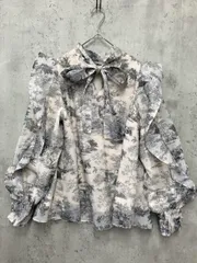 snidel スナイデル リボン フリル オーガンシースルー ブラウス シャツ size表記なし/白 ■■ レディース