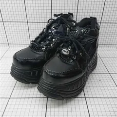 ◇ Θ ヨースケ YOSUKE 厚底レースアップシューズ ブラック系 レディース 24.5cm E  【1512220051346】