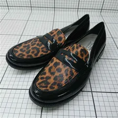 ◇ Θ テンパレイト TEMPERATE レオパード柄ローファー ブラック系 メンズ 40 E  【1601070015612】