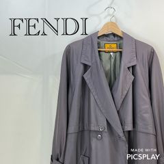 FENDI フェンディ トレンチコート ストライプ レディース コートロゴ