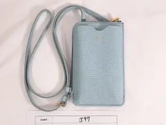 VIOLAd'ORO ヴィオラドーロ リザード調スマホ入れお財布ポシェット ADRIA アドリア V-1289 blue gray ブルーグレー 水色 【J97】