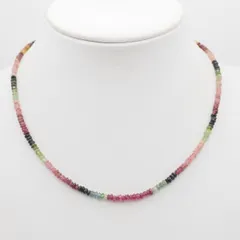 Q841 トルマリン ネックレス マルチカラー ゴールドカラー デザイン 10月誕生石