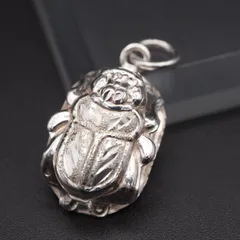 Q993 ヴィンテージ ペンダント トップ スカラベ デザイン シルバー チャーム ヘッド