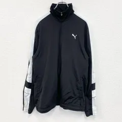 古着 used　PUMA　プーマ　長袖ジャージ　トラックジャケット　ワンポイントロゴ刺繍　黒　ブラック　Lサイズ【値引き交渉OK！】
