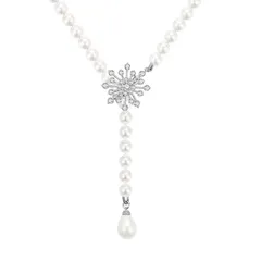 [Free bird] パール ネックレス レディース ロングネックレス 貝パール8mm 結婚式 真珠 母 女性 90cm調整式 花嫁 宴会 誕生日 バレンタイン ギフト ホワイトデー お返し 入学式 卒業式ギフト(多様な付け方 1