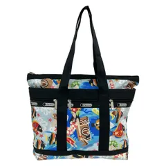 LESPORTSAC(レスポートサック) ボストンバッグ - ライトブルー×黒×マルチ 本体ロックなし