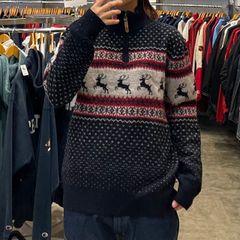 ラルフローレン 長袖ニット ネイビー 犬 スキー ノルディック - メルカリ