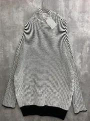 新品 crie conforto クリー コンフォルト ハイネック ボーダー ニット セーター sizeS/白/黒 ◆■ レディース