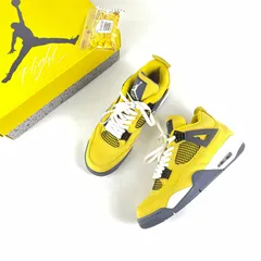 タグ・箱付　NIKE　ナイキ　2021　CT8527-700　AIR JORDAN 4 RETRO　エア ジョーダン 4 レトロ　スニーカー　29cm　TOUR　YELLOW/DARK　BLUE　GREY