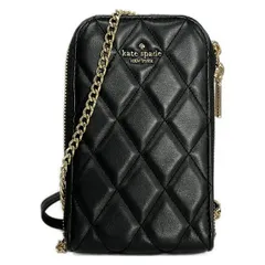 Kate spade(ケイトスペード) ショルダーバッグ美品  ノースサウス ジップ フォン クロスボディ KC597 黒 レザー