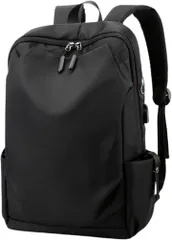 To all Genie リュック おしゃれ 人気 ビジネスリュック バックパック メンズ 大容量 マチ拡張 防水15.6 USB充電ポート 止水ファスナー 撥水加工 耐衝撃 通勤 高校生 (ブラック,  縦44x横27x幅14cm)