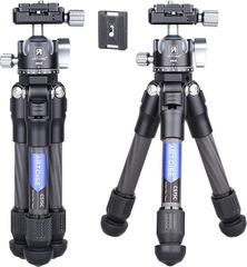 ARTCISE Mini Carbon Tripod with 28mm Low Center of Gravity Ball Head Kit: Lightweight, Compact, Carbon Fiber, Tabletop/Travel Tripod with 360-Degree Panorama Head, Convenient to Carry, Arca-Swiss Quick Release Plate, Compatible with DSLR/DSLR/Digital Cameras