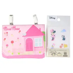 【メール便】ミニーマウス クリップポケット シールデコマルチポケットバッグ 新入学 ディズニー ニシオ 新学期準備雑貨 キャラクター グッズ 