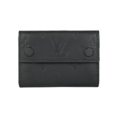 【美品】LOUIS VUITTON ルイヴィトン モノグラム・シャドウ M67631 ディスカバリーコンパクト ウォレット ミニウォレット ブラック IC搭載 三つ折り財布