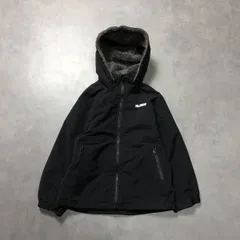 WQ1083●XLARGE KIDS：フード付き裏ボア中綿ブルゾン ●120● 黒 ジャンパー アウター ジャケット エクストララージ キッズ