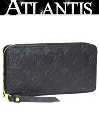 美品 ルイヴィトン Louis Vuitton ジッピーウォレット ラウンドファスナー 長財布 モノグラムアンプラント 黒 M61864 【73736】