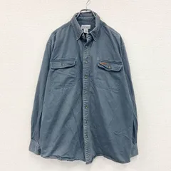 古着 used　Carhartt　カーハート　長袖ワークシャツ　ボタンダウンシャツ　グレー　Lサイズ【値引き交渉OK！】
