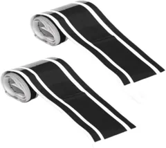 To all Genie ステッカー 車 ボディ ストライプデザイン ボンネット レーシングデザイン かっこいい デカール ライン 転写シート PVC素材 耐久性 汎用タイプ 2枚セット (ブラック)