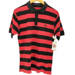 フレッドペリー FRED PERRY ロゴ刺繍 鹿の子 S/S ボーダーポロシャツ メンズ UK：40 