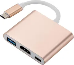 スモールラボ Type-C USB HDMI アダプター 4K対応 hdmiポート/USB 3.0高速ポート/Type-C 100W PD急速充電 3in1 変換アダプター タイプ Macbook Pro/Mac (ピンク)