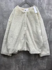 新品 LAKOLE ラコレ 135667 ノーカラーファー ブルゾン ジャケット sizeM/アイボリー ◆■ レディース