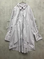 美品 dazzlin ダズリン シャツイレフレアミニワンピース 袖リボン sizeF/グレー ■■ レディース