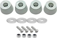 FJmark 軽トラ あおりゴム アオリゴム 戸当たりゴム ガード 4個入り 大型 中型 ダンプ ボルト ワッシャー ナット セット (ホワイト)