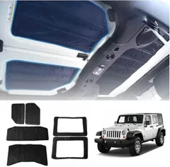 KURT ECP ジープ ラングラー/Wrangler JK/JL 選択可 断熱材 防音 消音 屋根 窓 ドア 専用設計 簡単取り付け シート 日よけ ヘッドライナー ハードトップ アンリミテッド サハラ 6点セット カスタム品 (JK用)