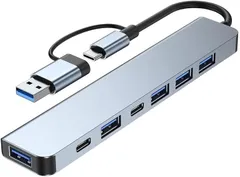 スモールラボ Type-C USBハブ 7ポート アダプター 3.0x1/USB2.0x4/Type-Cx2/PD急速充電 7in1 変換アダプター タイプ Macbook Pro/Mac Air/ChromeBook/Surface